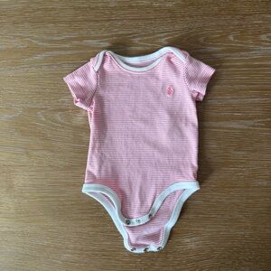 Ralph Lauren Pink and White Striped Bodysuit